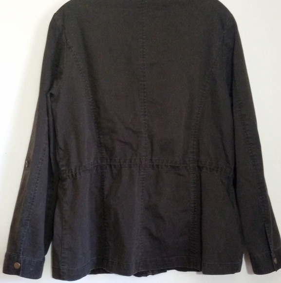 Coldwater Creek army green utility zip up jacket women size 12 - Picture 11 of 12